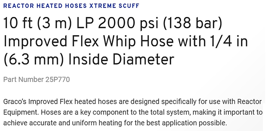 GRACO WHIP HOSE